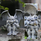 OwMell Gargoyle Sitting Statue Garden Guardian Sculpture Figurine 7 Inch
