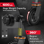 6 Inch Heavy Duty Fence Gate Wheel - 500lb Capacity for Metal Tube Gates with 360 Degree Rotation Spring Loaded Caster - Includes Screws and Screwdriver - Durable Wheel for Smooth Operation (Black)