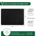 PONGARD Fireproof Stove Top Covers for Electric Stove, Waterproof & Heat Resistant Mat for Glass Top, Stovetop Protector, Anti-Scratch, 28x20 Black
