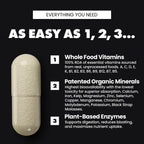 Gains in Bulk Square 1 Multivitamin and Mineral Supplement for Women and Men, Vitamins, Digestive Enzymes and Organic Minerals for Muscle Health, Performance and Immune Support, 90 Capsules