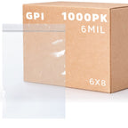 GPI - 6 Mil, Extra Heavy-Duty, 6" x 8" Clear Plastic Reclosable Zip Bags, Puncture-Resistant, Strong Resealable Poly Bags, With Lock Zipper Seal, For Screws, Nuts, Bolts & Constuction, 1000 Count