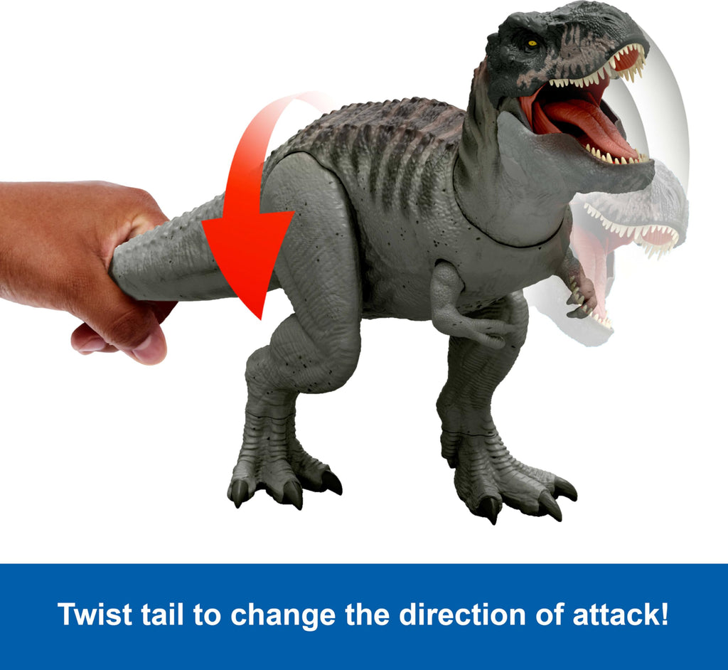 Mattel Jurassic World Rebirth Power Devour Tyrannosaurus Rex Dinosaur Figure with Tongue Activated Constant Chomp, Lights & Sounds, Digital Play