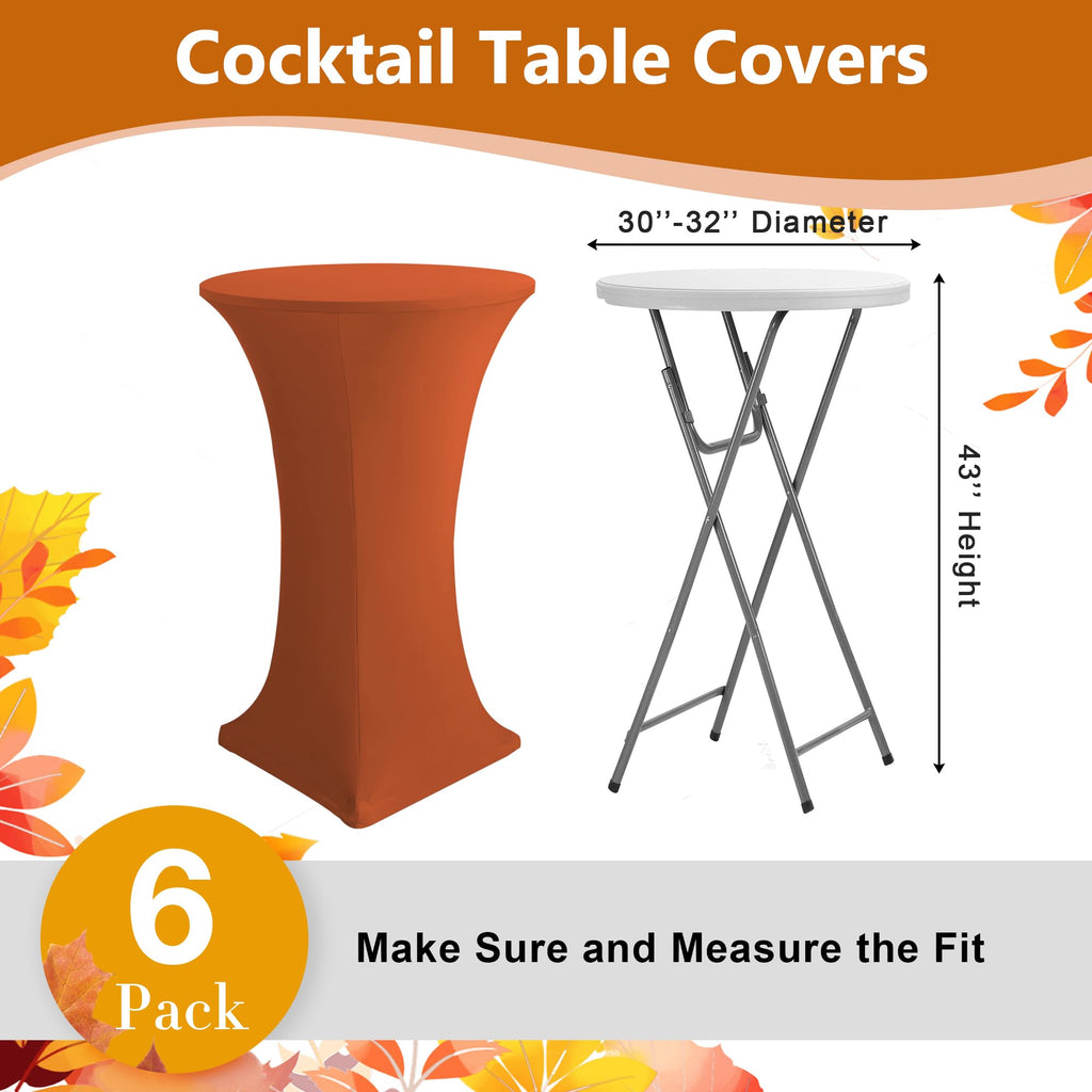 Enjoyidea Cocktail Table Covers-Spandex Round High Top Table Cloths 8 Pack 32x43 Inch-Red Stretch Fitted Christmas Tablecloth for Pub Bistro Highboy Party Event Banquet Height Folding Satnding Tables