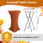 Enjoyidea Cocktail Table Covers-Spandex Round High Top Table Cloths 8 Pack 32x43 Inch-Red Stretch Fitted Christmas Tablecloth for Pub Bistro Highboy Party Event Banquet Height Folding Satnding Tables