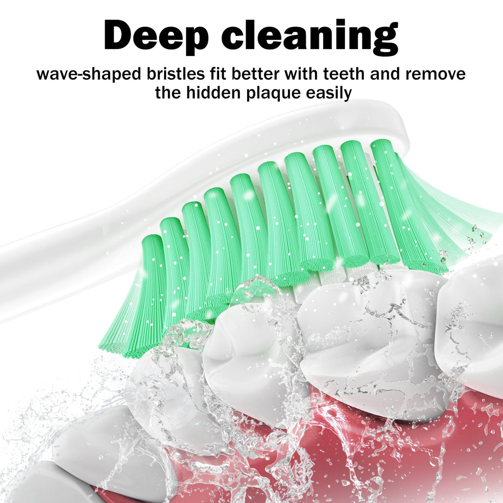 Toothbrush Heads for Philips Sonicare Replacement Brush Heads Medium Soft Dupont Bristles Electric Toothbrush Replacement Heads Fit E-Series Essence Xtreme Elite Advance and CleanCare, 6 Pack