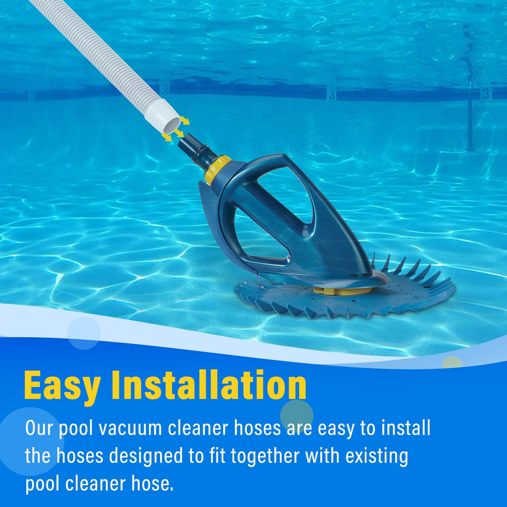 Universal Pool Vacuum Hose 48" Long Fit for Kreepy Krauly, Baracuda G3/G4, Hayward Navigator, Pool Vac Ultra and Most Automatic Pool Vacuum Cleaners, Swimming Pool Cleaner Suction Hose, 3 Pack