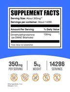 BulkSupplements.com DMAE Bitartrate Powder - Dimethylaminoethanol Bitartrate, DMAE Supplement - Unflavored & Gluten Free, 350mg per Serving, 1kg (2.2 lbs) (Pack of 5)