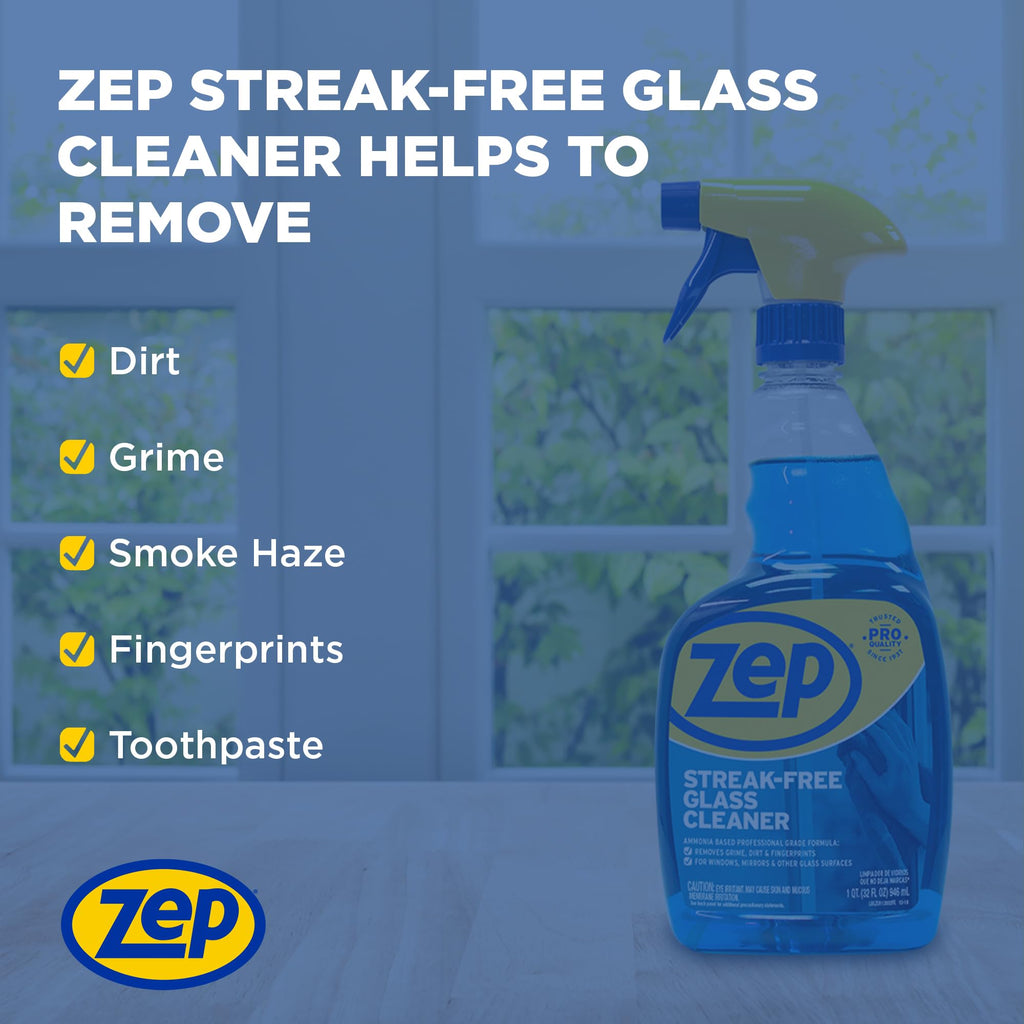 Zep Streak-Free Glass Cleaner - 1 Gallon - (Case of 2)