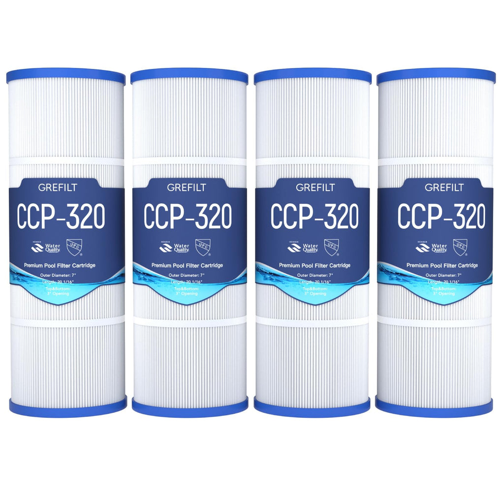 Grefilt 4-Pack CCP320 Pool Filter Cartridges, Compatible with Pentair Clean & Clear Plus 320, Replaces Pentair R173573, Pleatco PCC80-PAK4, 320 sq.ft