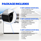 Holikme Garage Door Seal - Door Seals Bottom Rubber, Pre-drilled Aluminum Track Retainer Kit, Garage Door Seal, Easy to Install, Durable U+O Ring, Black16FT