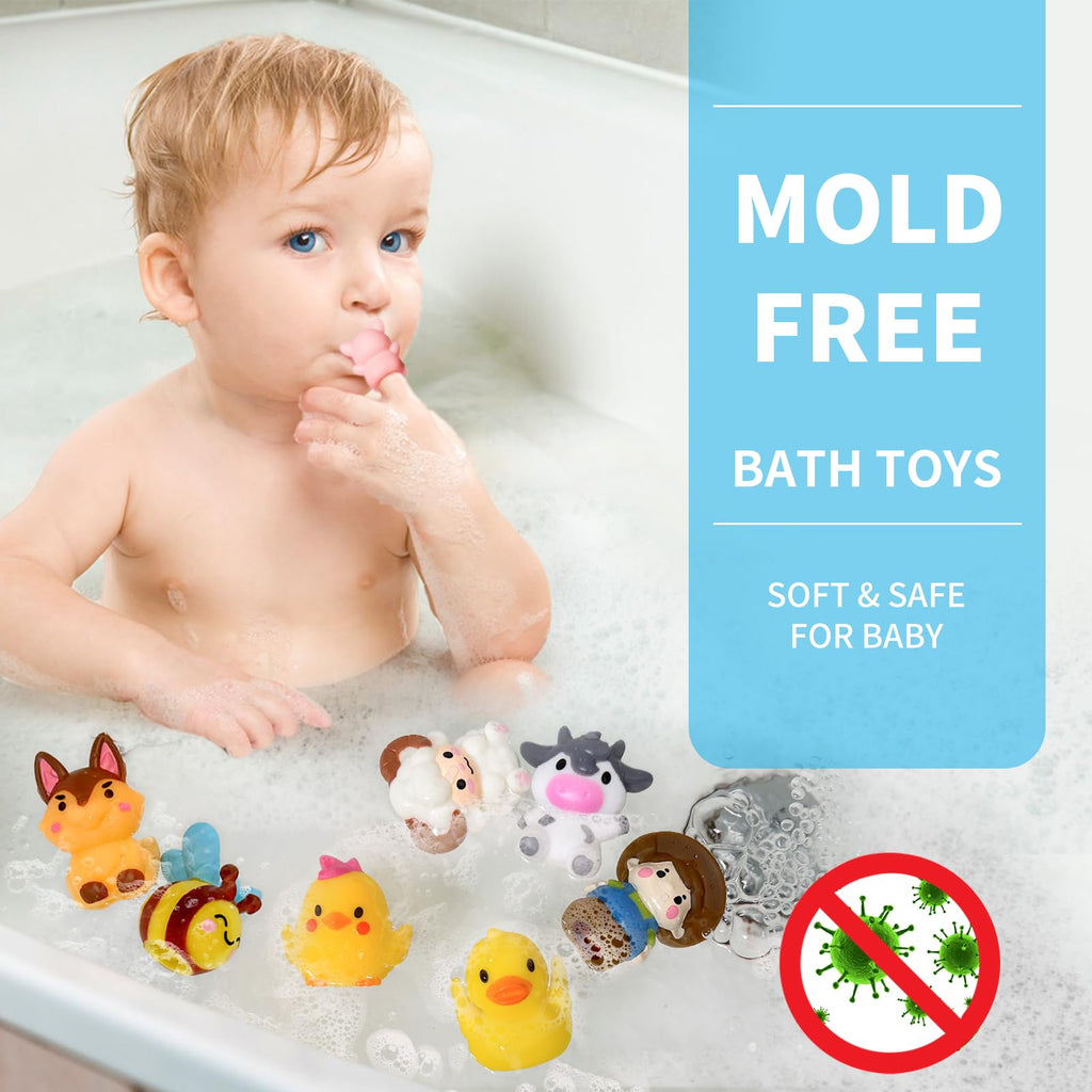 Oriate Animal Farm Finger Puppets, 10Pcs Bath Finger Toys for Toddlers 1-3