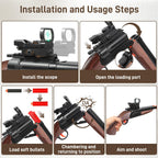 Bugrtey Double-barreled Toy Gun - Two Modes Realistic Soft Bullet Toy Guns Blaster with Sight - Educational Shooting Toy Shotgun - Ideas Gifts for Christmas Birthday Halloween Present