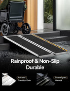 FACHNUO 3 Feet Portable Wheelchair Ramp, Non-Skid Aluminum Handicap Ramps with Handle, Folding Threshold Wheel Chair Ramp for Home Steps, Stairs, Entry, Threshold, Curbs, Stairs, 800LBS Capacity