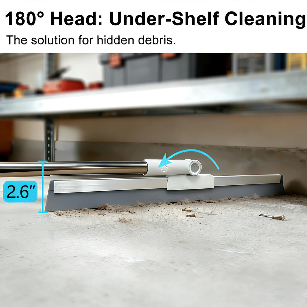 Purexa 19.7'' Large Floor Squeegee for Concrete Floor with 51''-58'' Telescoping Stainless Steel Handle, Squeegee Broom for Removing Water on Tile, Epoxy, Garage, Driveway, Patio