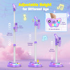 Stand Karaoke Machine for Kids, Christmas Singing Toys Gifts for 3 4 5 6 7 8 Year Old Girls Boys, Rechargeable Kid Microphone Bluetooth Speaker with 2 Mic for Girl Age 4-6 Toddler Birthday Party Toy
