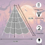 Halloween Decorations Outdoor, Spider Web Lights 250 LED Lighted Spider Web 16.4Ft Giant Halloween Decorations Light up, 8 Lighting Modes Waterproof & Timer for Indoor Haunted House Yard Decor, Purple