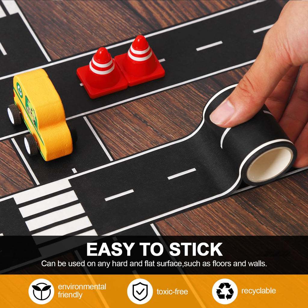ZICRO Roadway Tape - Black Road Track Tape for Kids Birthday Party Racing Party Decoration - 2.4 Inch Wide 33 FT Long