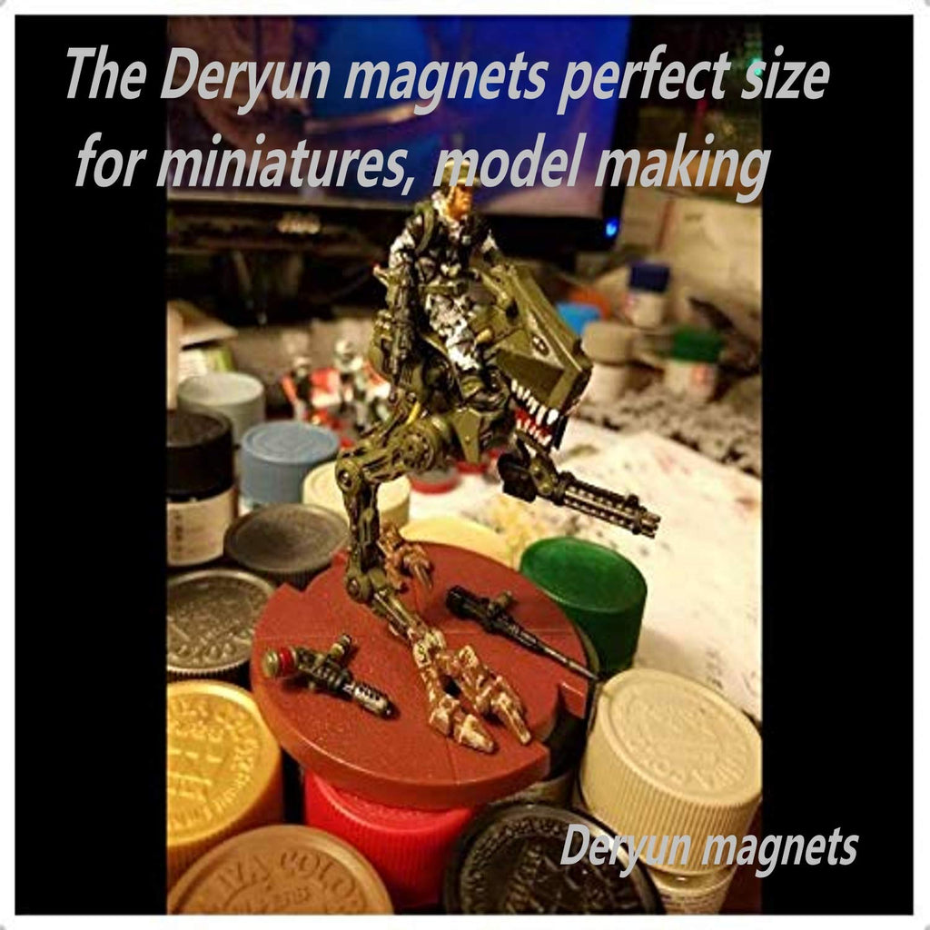 Deryun 100pcs Mini Magnets, Small Round Disc Magnets for Crafts, Card Making, Craft Projects, Model Making, Warhammer 40k, D&D, Miniature War Gaming, 4x2mm Silver Steel Finish