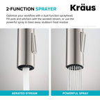 KRAUS Oletto Single Handle Pull Down Kitchen Faucet in Spot Free Stainless Steel, KPF-2820SFS