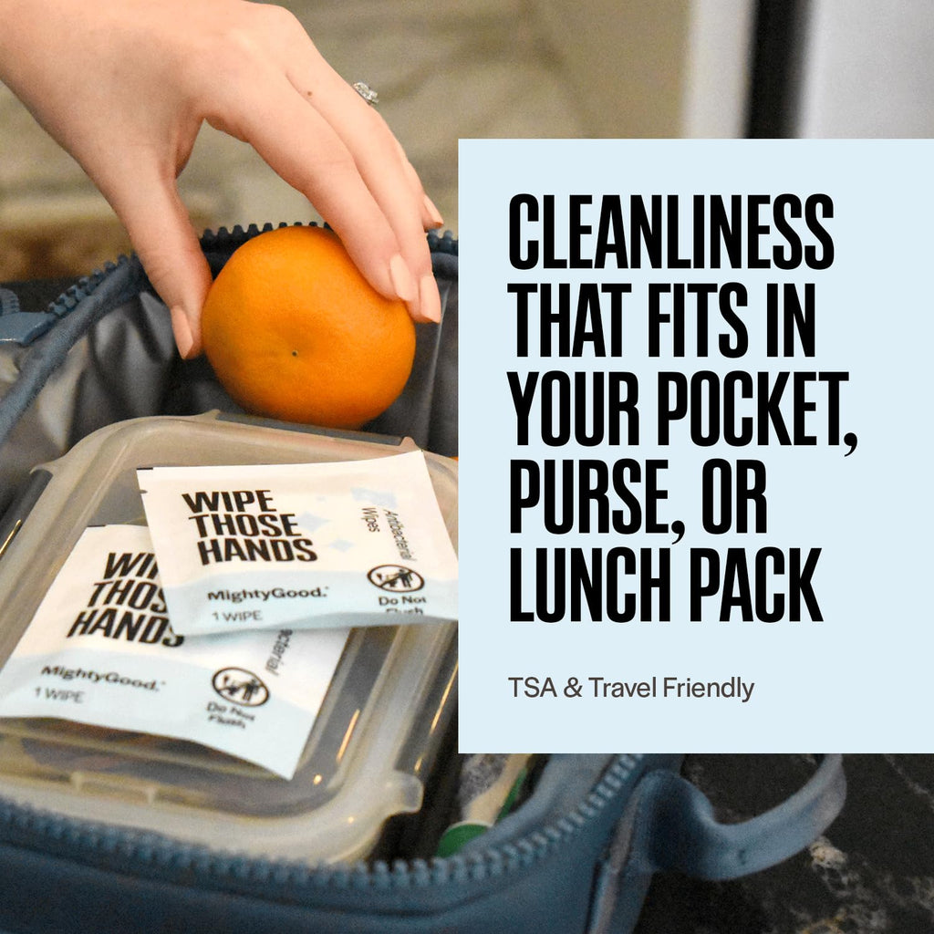 Wipe Those Hands On-The-Go Sanitizing Wipes - 4 Packs of 30 Individually Wrapped Wipes, 120 Total - Alcohol & Fragrance-Free - Kills Germs Fast - Travel Friendly