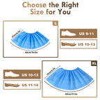 Shoe Covers Disposable for Indoor - 100 Pack Recyclable Blue Shoe Covers, Disposable Shoe Covers Non-slip Boot Covers Fits Up To 11 US Men and 12 US Women