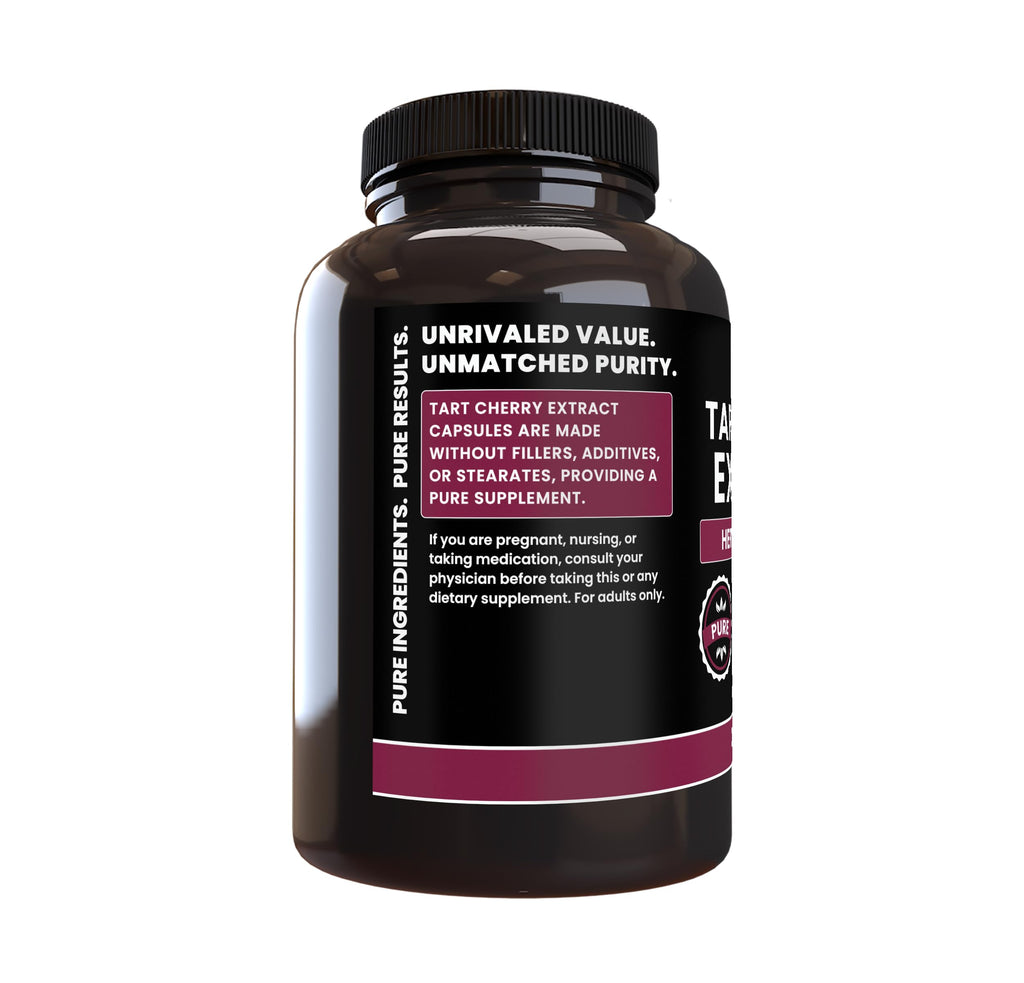 PURE ORIGINAL INGREDIENTS Tart Cherry Extract (365 Capsules) No Magnesium Or Rice Fillers, Always Pure, Lab Verified