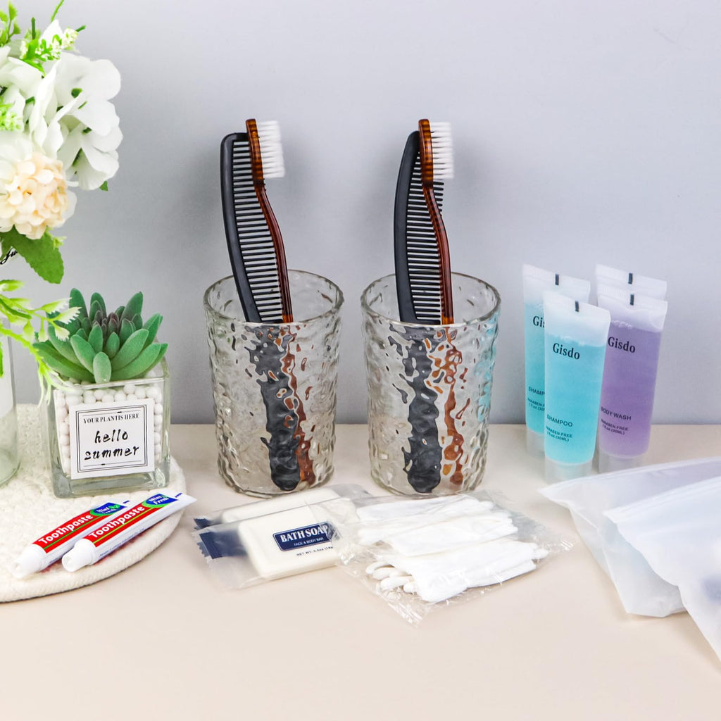 Gisdo 50-Pack Toiletry Kits - Personal Hygiene & Travel Kit for Men, Women & Charity - Disposable, Bulk Homeless Care Package Supplies