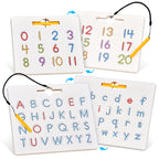 GAMENOTE Double Sided Magnetic Letter & Number Board Set - Alphabet & Numbers Tracing Board for Toddlers, ABC Uppercase & Lowercase Practicing, Math Learning, Educational Toys for Kids
