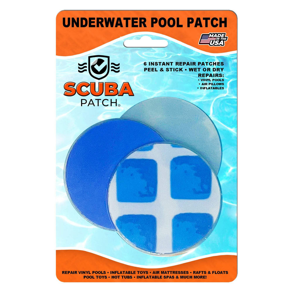 All-in-One Repair Kit for Above-Ground Pools | Fast, Underwater-Capable Peel-and-Stick OR Adhesive Glue-Down Vinyl Patches & for Easy Set and Frame Pools 4 Inch Peel and Stick