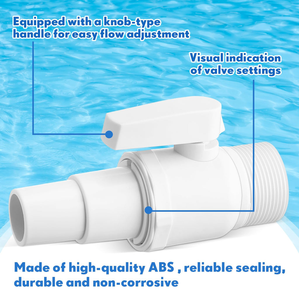 JellyArch 4 Pcs 2 Way Ball Valve Compatible with Hayward SP0729 and Replacement Universal Combo Hose Adapter Compatible with Hayward SPX1091Z7 or SPX1091Z4 for Ground Pool Pump Skimmer