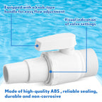 JellyArch 4 Pcs 2 Way Ball Valve Compatible with Hayward SP0729 and Replacement Universal Combo Hose Adapter Compatible with Hayward SPX1091Z7 or SPX1091Z4 for Ground Pool Pump Skimmer