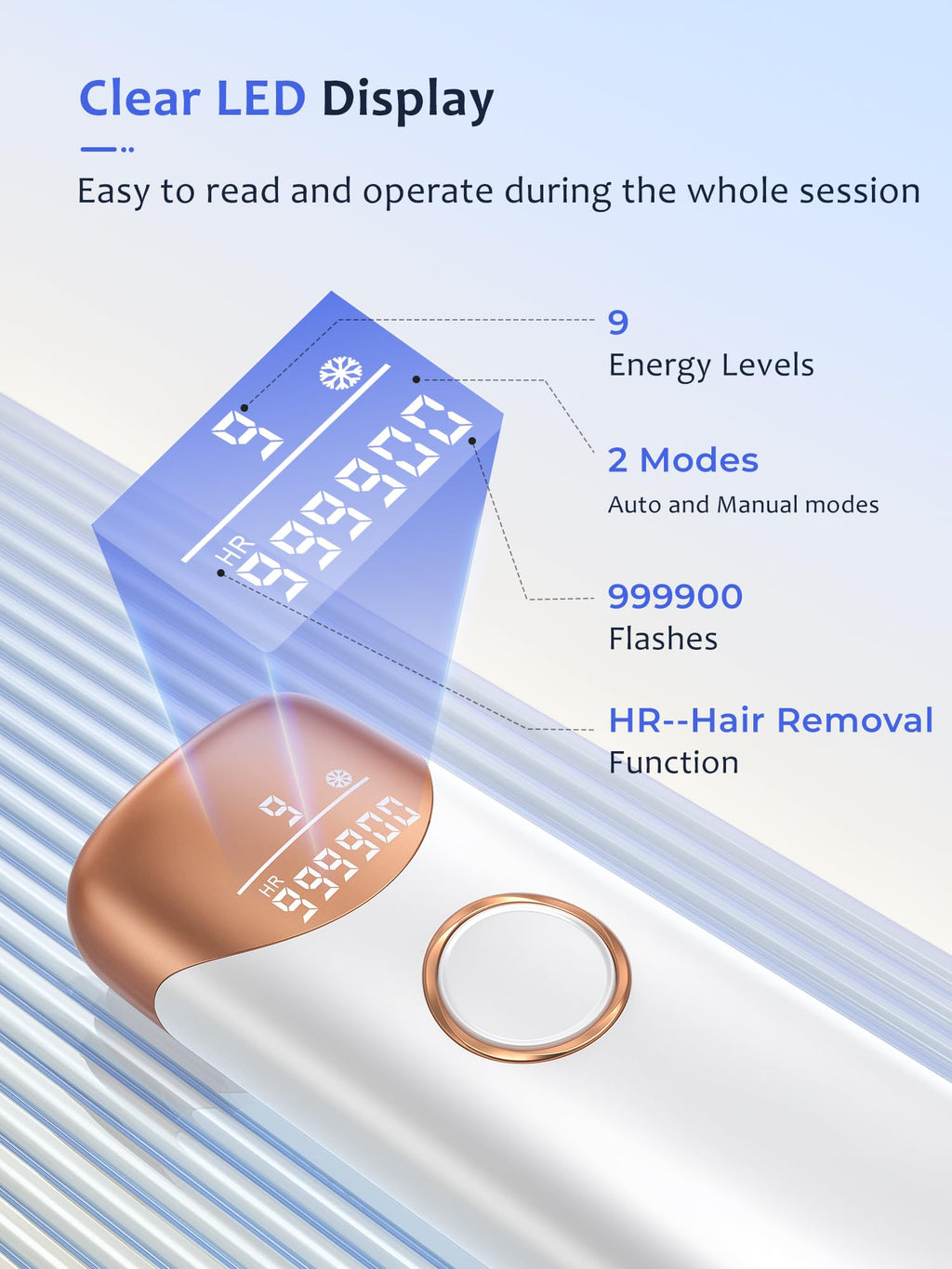 Laser Hair Removal with 5°C Ice Cooling, Painless IPL Laser Hair Removal Device 3 In 1 Ubroo At Home Hair Remover Machine for Women Men Electrolysis Permanent Epilator on Face Body Depilation (Gold)