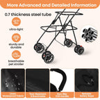 Double Pet Stroller for Dogs and Cats,Cat Strollers for 2 Cats,Double Dog Stroller for 2 Small Medium Dogs,4 Lockable Wheels/Lightweight/Folding, Black