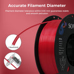 Sovol 3D Printer PETG Filament 1.75mm 1KG (2.2lbs), High Precision, Strong Toughness, Wiring Tightness, Dimensional Accuracy +/- 0.03 mm, 3D Printing PETG Filaments, Red