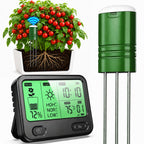 Soil Moisture Meter for Plants,4-in-1 Wireless Soil Tester,Soil Thermometer/Moisture/Sunlight Time,Large Screen,Indoor/Outdoor Plant Water Meter,Garden Soil Test Kit for Lawn,Farm,Houseplants