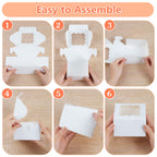 ZYFOTZUN 12 Pcs Cookie Boxes with Window, 6x6x3 inches, for Dessert Pastry