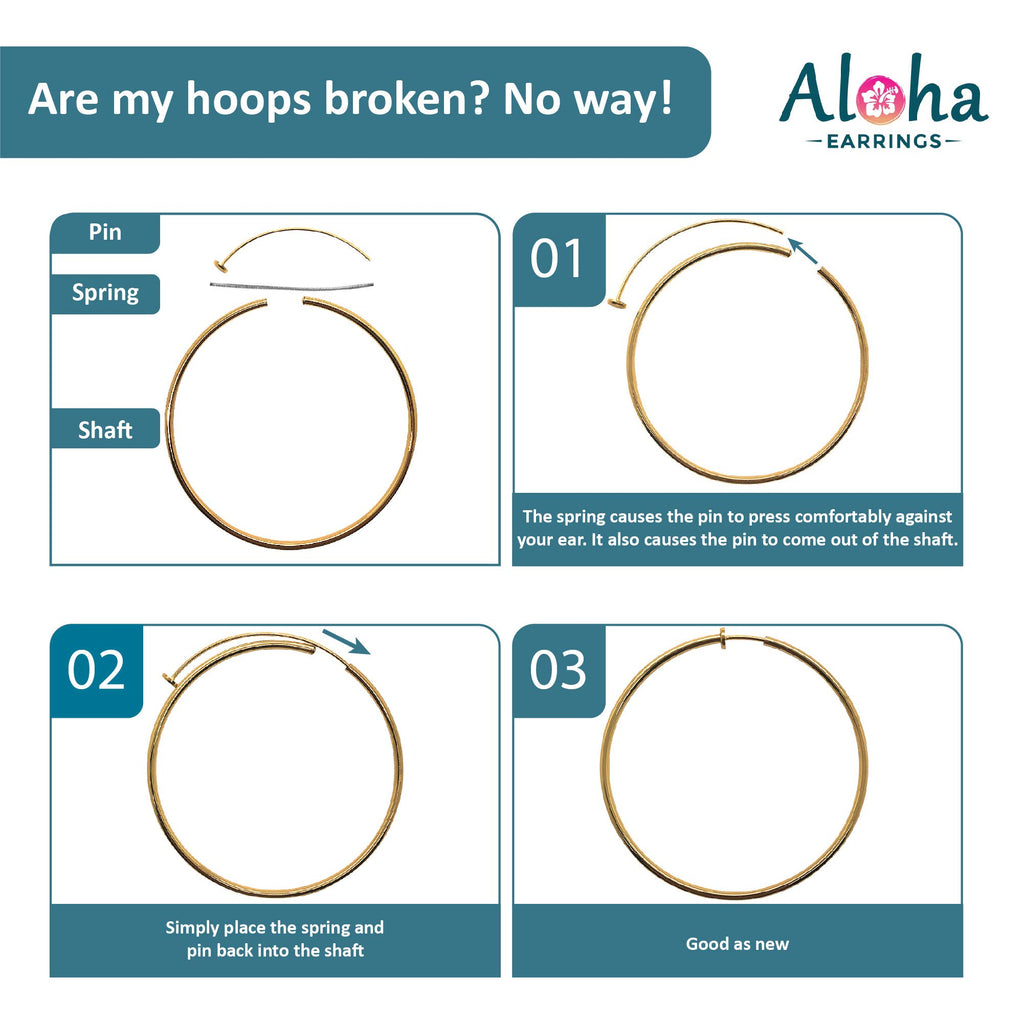 Clip On Spring Hoop Earrings for Non-Pierced Ears (60mm, Bright Silver-Tone)
