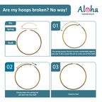 Clip On Spring Hoop Earrings for Non-Pierced Ears (60mm, Bright Silver-Tone)