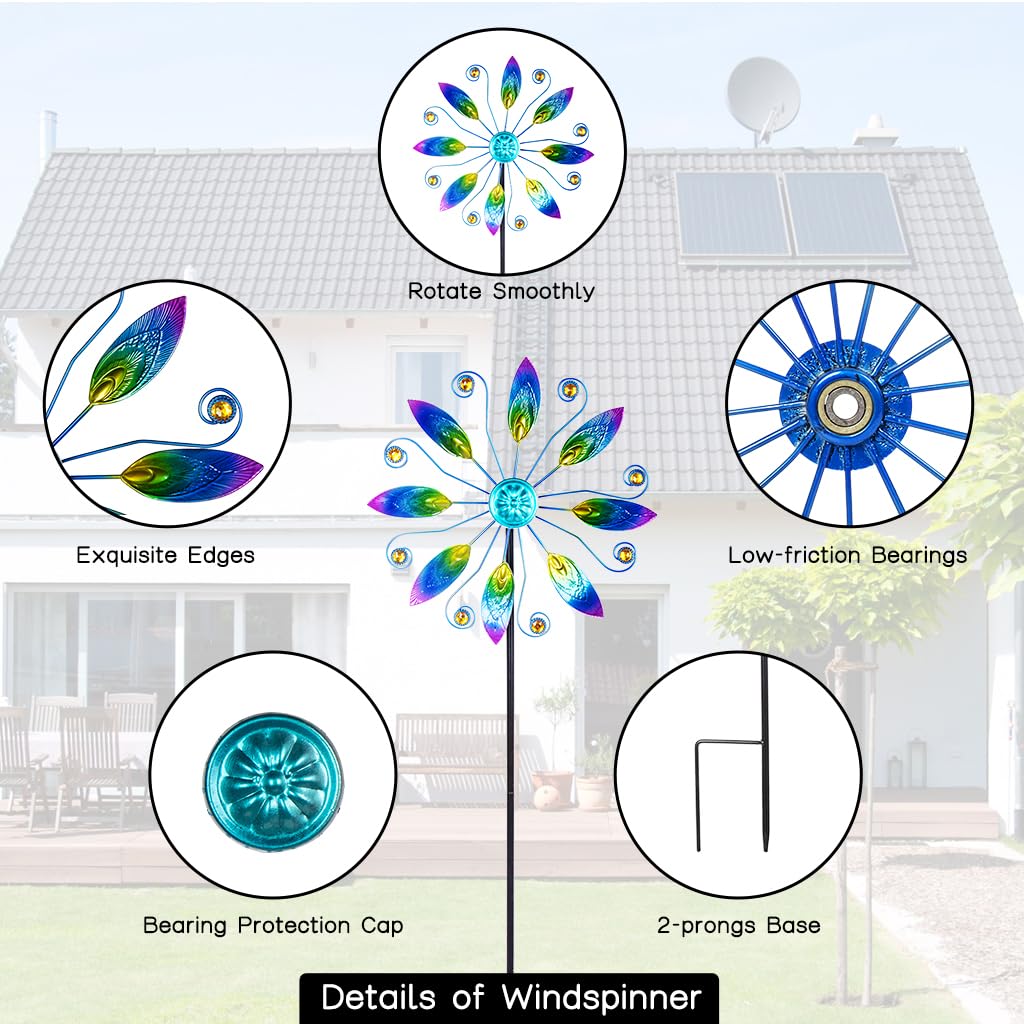 VEWOSTAR 11”Metal Wind Spinners Outdoor,Wind Sculpture for Yard and Garden