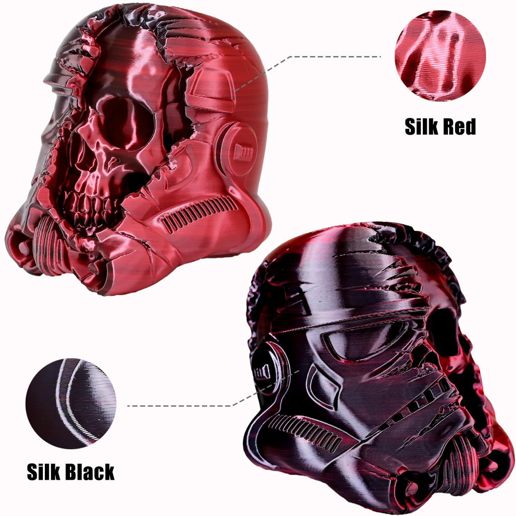 LOCYFENS PLA Filament 1.75mm, Silk PLA 3D Printer Filament, High Speed Printing Dual Color Filament Black Red 2 in 1 Coextrusion 1.75 PLA Filament +/-0.02mm, 1kg/2.2lb