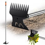Larger Weed Puller Tool with Long Handle, 2-in-1 Heavy Duty Weed Rake & Hoe