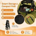 Pet Stroller for Small Dogs and Cats, Detachable Dog Cat Stroller with All-Terrain Shock Absorbing Wheels, One-Click Foldable Design, Adjustable Canopy (Green)