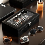 ProCase Watch Box Organizer, 12 Slot Watch Display Case, Black