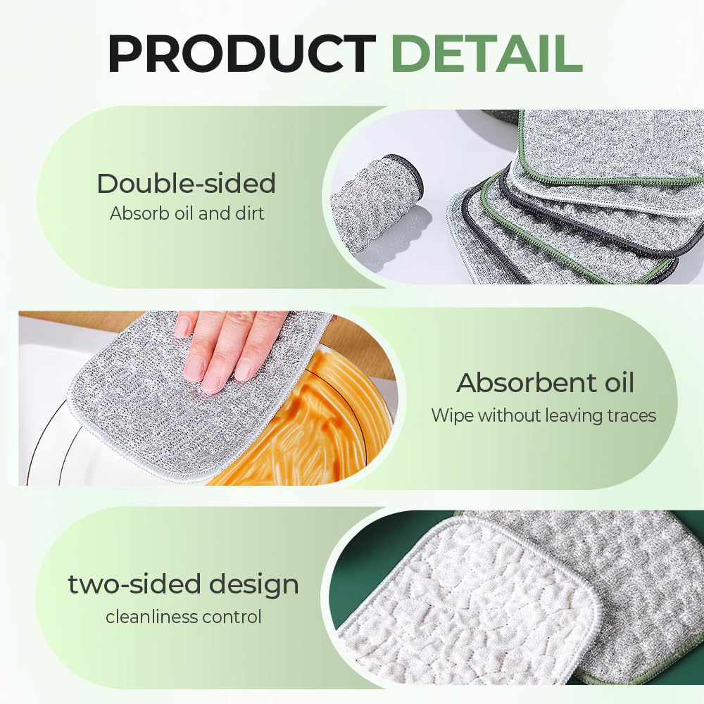 Multipurpose Wire Dishwashing Cloth, 2025 Upgraded Double-Sided Cleaning Cloth, Silver Stainless Steel Cloth and Multi-Layer Cotton Thread, Metal Scrubbing Pads Sponge Cloths for Home Kitchen (5)
