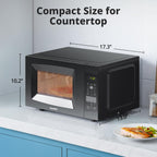 COMFEE' EM720CPL-PMB Countertop Microwave Oven with Sound On/Off, ECO Mode and Easy One-Touch Buttons, 20L, 700W, Black
