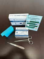 10R Dermaplaning Professional Kit Includes:10R Dermaplaning Scalpel Blades (100 Pack), Scalpel Handle No. 3, Scalpel Blade Remover, Hemostat Forceps