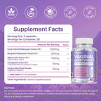 MEGNETA Vaginal Moisturizer, Kacip Fatimah 1,000mg & Manjakni 200mg for Female Health, Slippery Elm for Women, Vegan, 120 Capsules