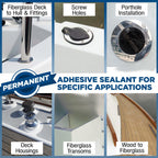 Marine Adhesive Sealant 5200 Fast Cure, 10 oz White — Permanent Watertight Bond Above & Below Waterline, UV Resistant Marine Caulk for Boats, Hulls, Decks & Fittings by Berkland, American Owned