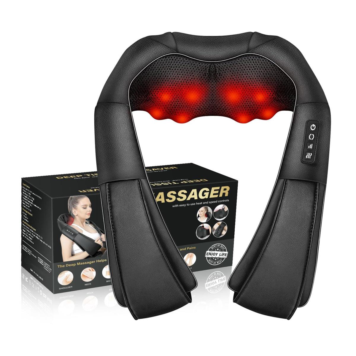 WERTYI Neck Massager with Heat Deep Tissue Electric 3D Kneading