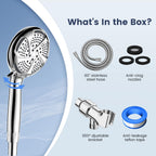 FEELSO Filtered Shower Head with Handheld, High Pressure 7 Spray Showerhead with Filters for Hard Water - Remove Chlorine, Reduce Dry Itchy Skin, Anti-clog Nozzles, Power Wash to Clean Tub, Tile & Pet